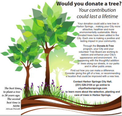 Donate a tree in Harbor Springs Michigan